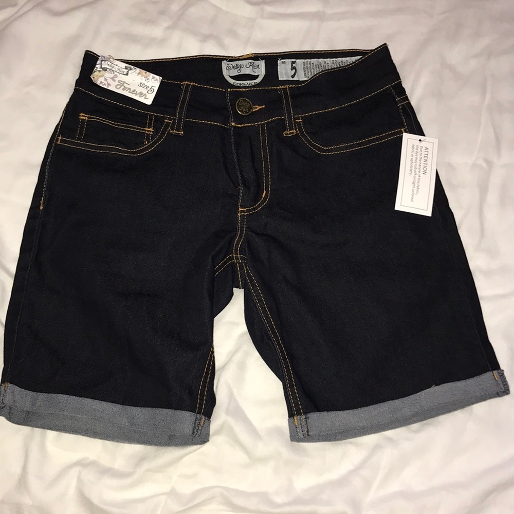 (Longer) Dark Wash Denim Jean Shorts